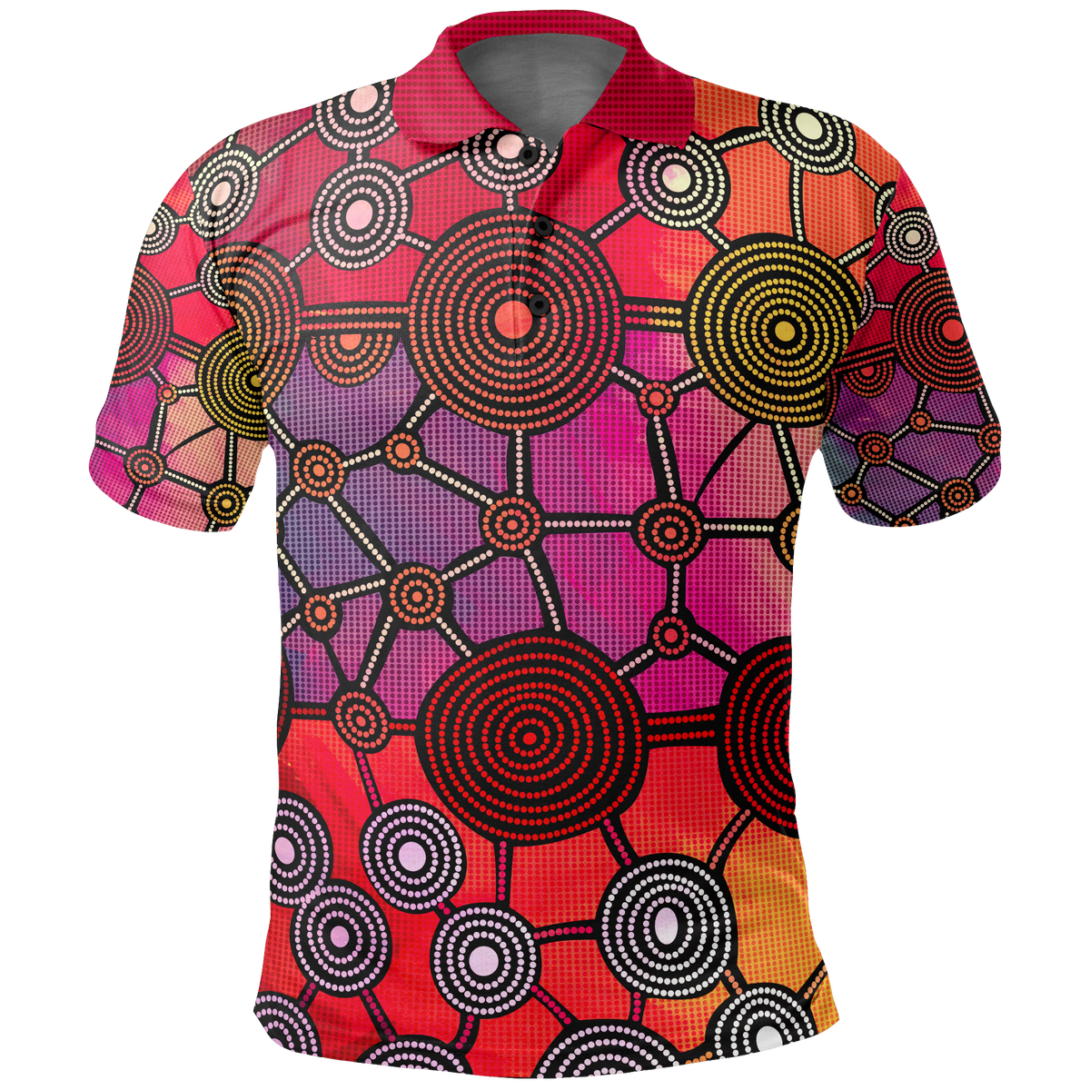 polo-shirt-aboriginal-dot-painting-shirt-circle-patterns-unisex