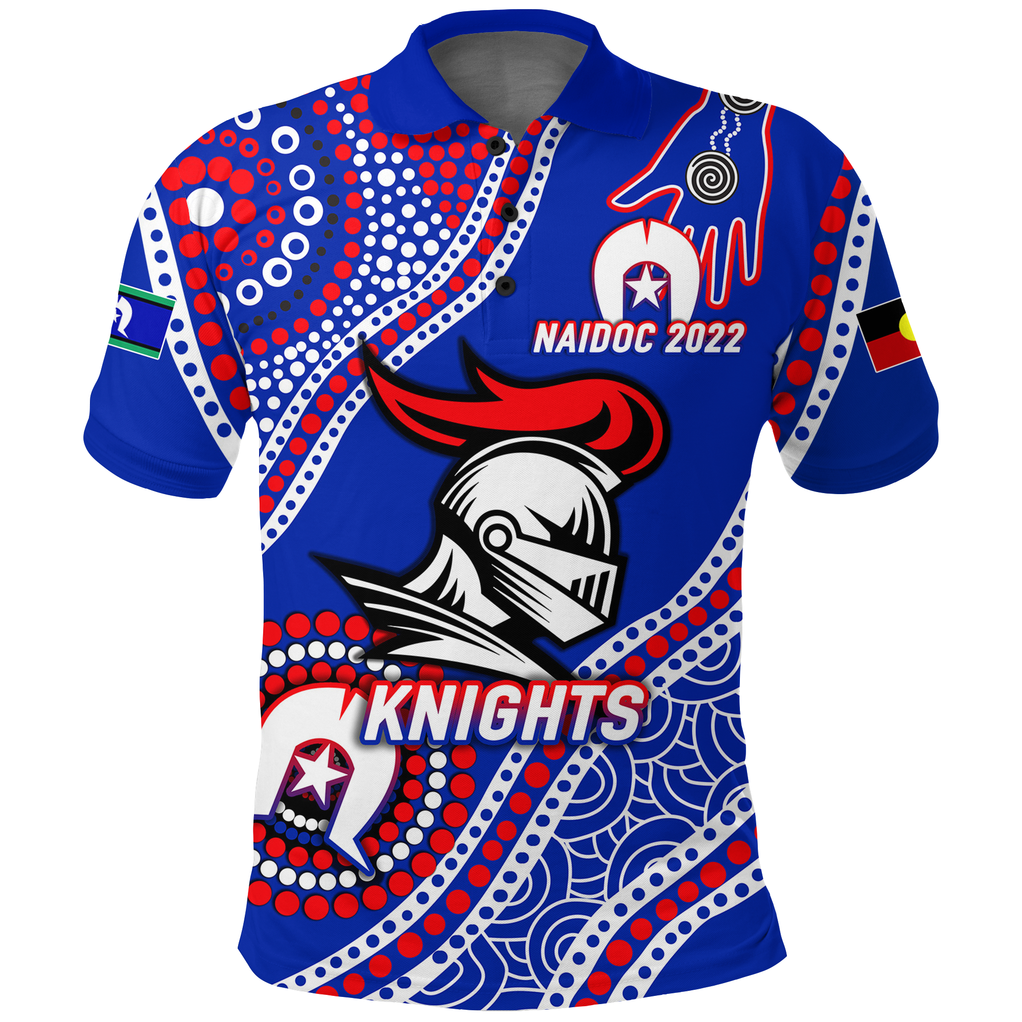 custom-personalised-knights-rugby-naidoc-2022-aboriginal-polo-shirt