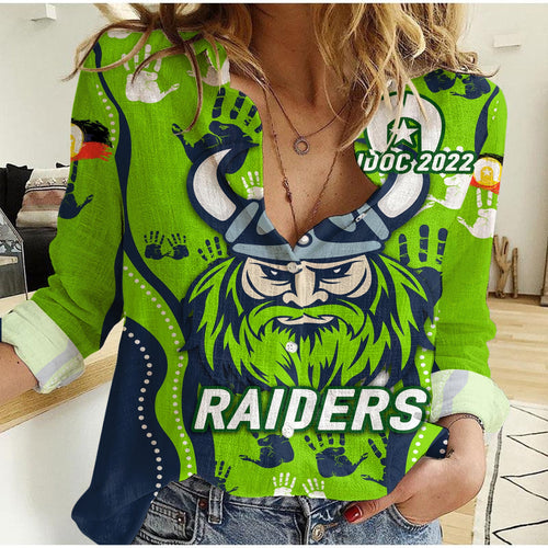 Canberra Raiders Rugby NAIDOC 2022 Aboriginal Women Casual Shirt  