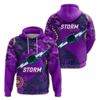 Storm Rugby ANZAC Day Camouflage Indigenous Art Hoodie - LT12