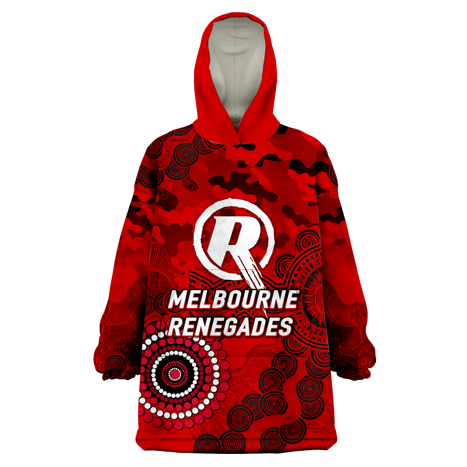 Melbourne Renegades ANZAC Day Aboriginal Wearable Blanket Hoodie - LT12