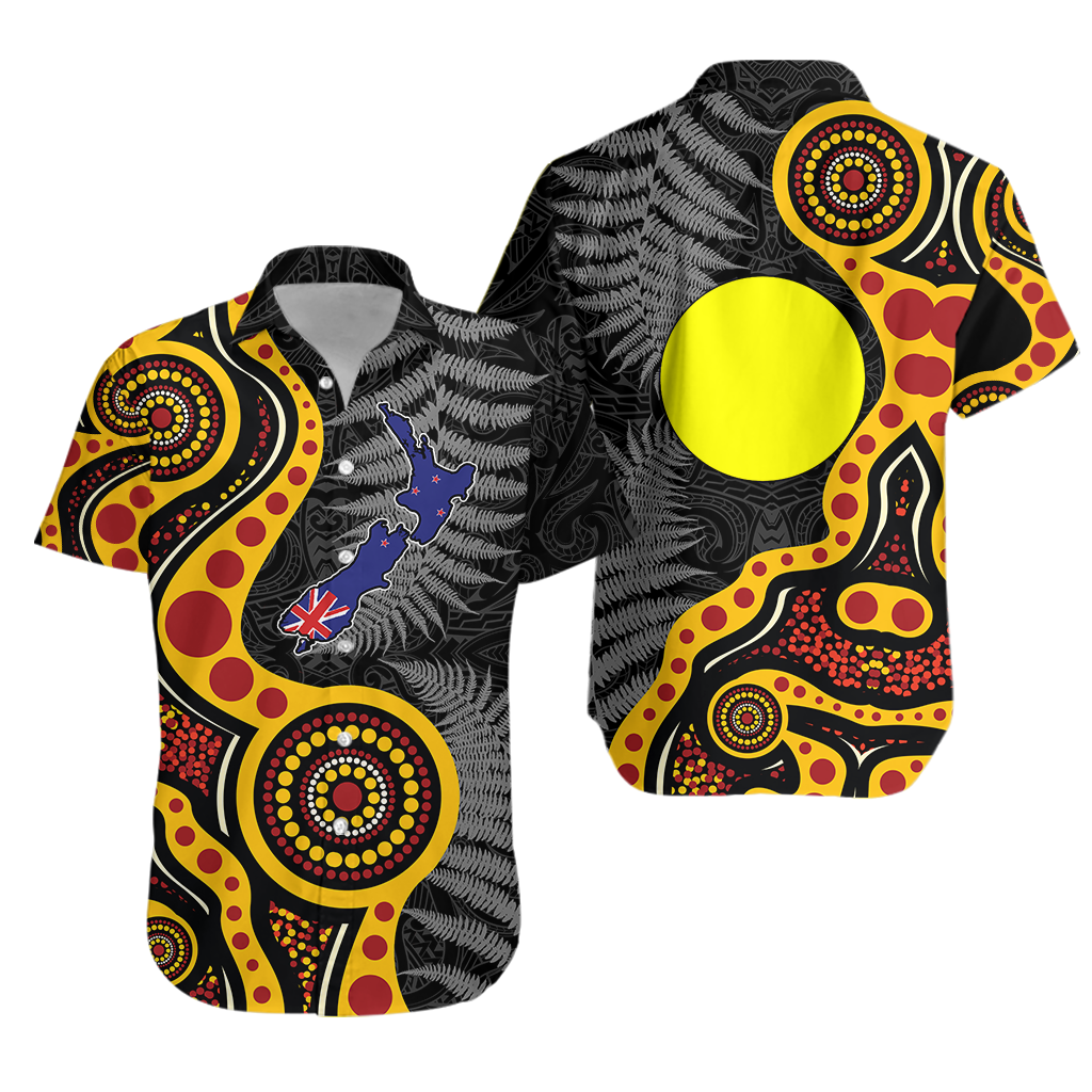 New Zealand Maori Combine Australia Aboriginal Hawaiian Shirt