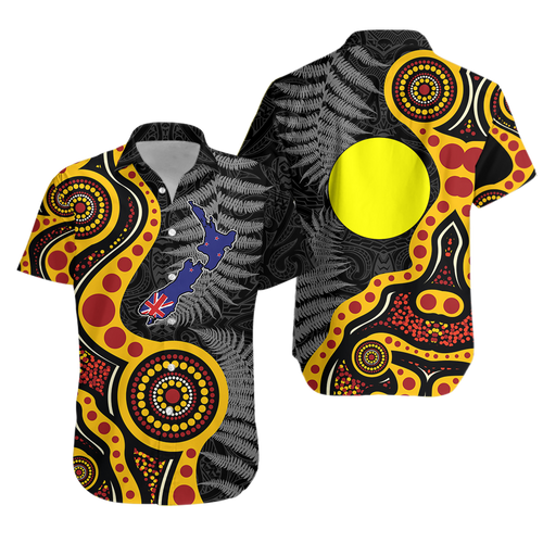 New Zealand Maori Combine Australia Aboriginal Hawaiian Shirt