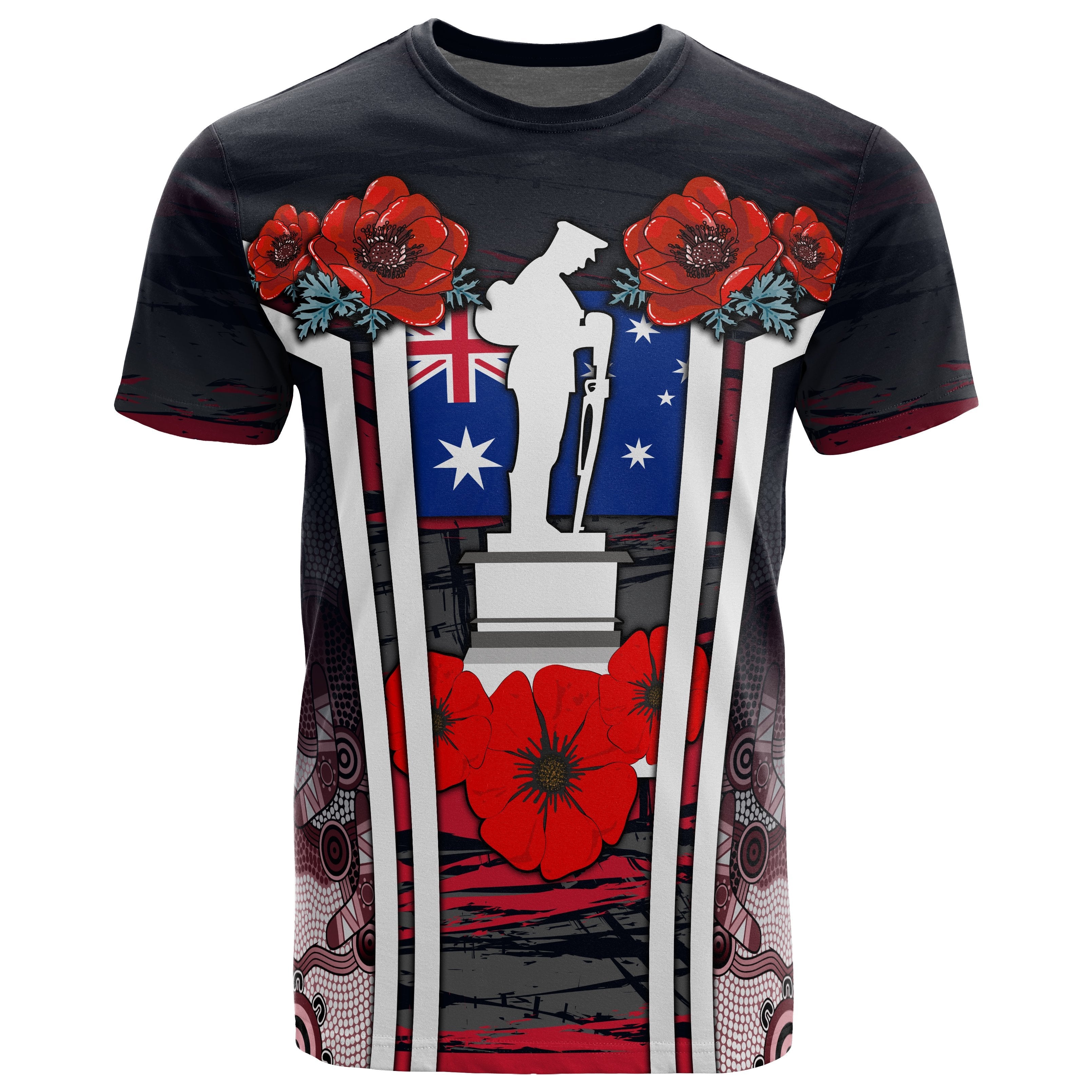 t-shirt-anzac-day-2020-poppy-flowerss-dot-painting