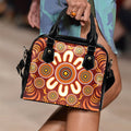 Aboriginal Shoulder Handbag - Circle Flowers Patterns Ver03 - Vibe Hoodie