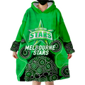 (Custom Personalised ) Melbourne Stars Aboriginal Art Cricket 2022 Wearable Blanket Hoodie - LT12