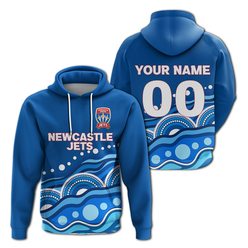 custom-personalised-newcastle-jets-hoodie-indigenous-dot-painting-art