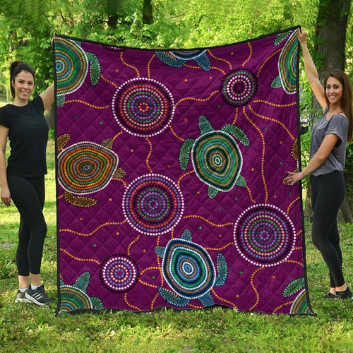 premium-quilts-aboriginal-turtle-purple-australia-dot-patterns