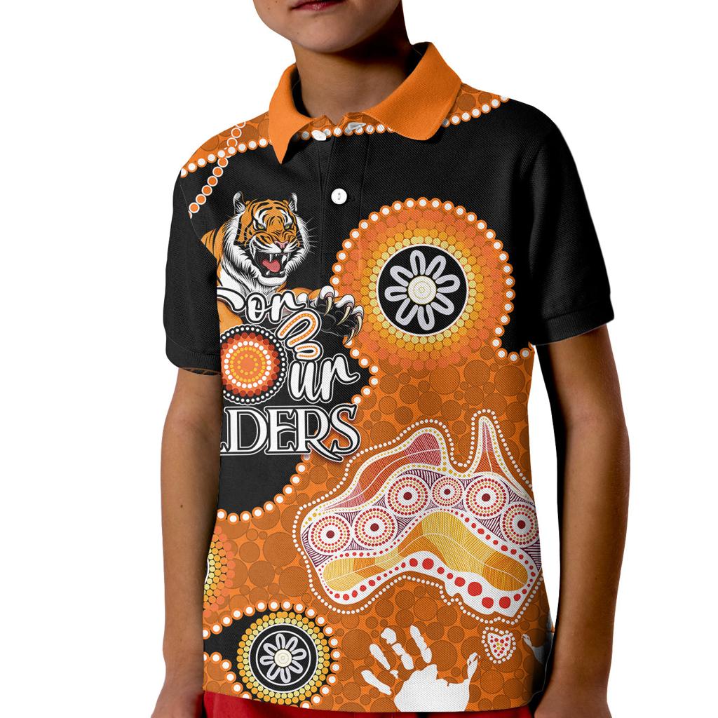 personalised-naidoc-week-2023-nrl-tigers-for-our-elders-kid-polo-shirt