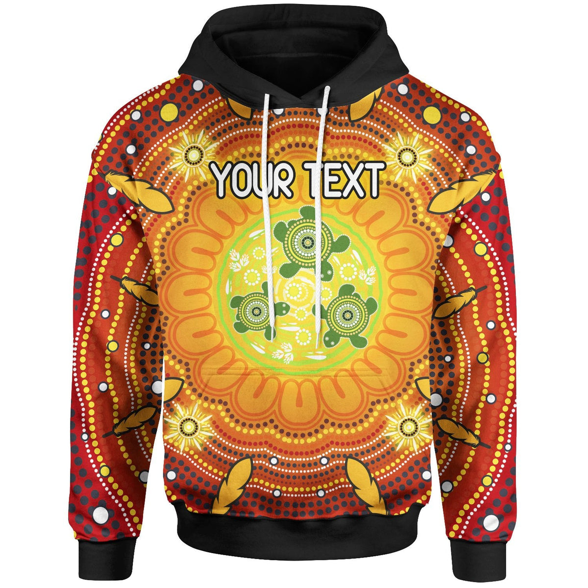 custom-text-aboriginal-kid-hoodie-turtle-circle-dot-painting-art