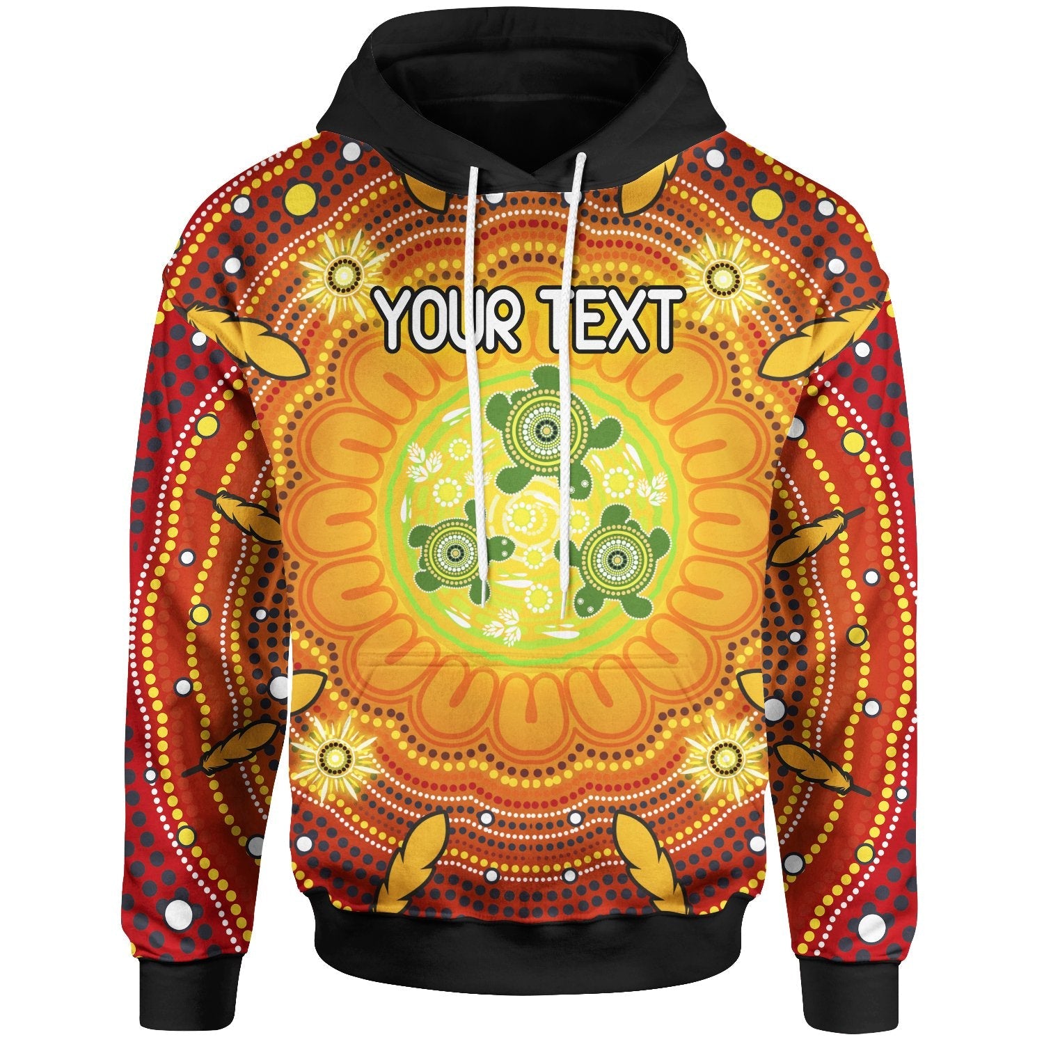 custom-text-aboriginal-kid-hoodie-turtle-circle-dot-painting-art