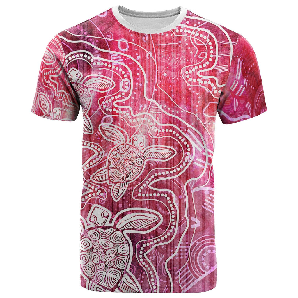 aboriginal-t-shirt-sea-turtle-with-indigenous-patterns-pink