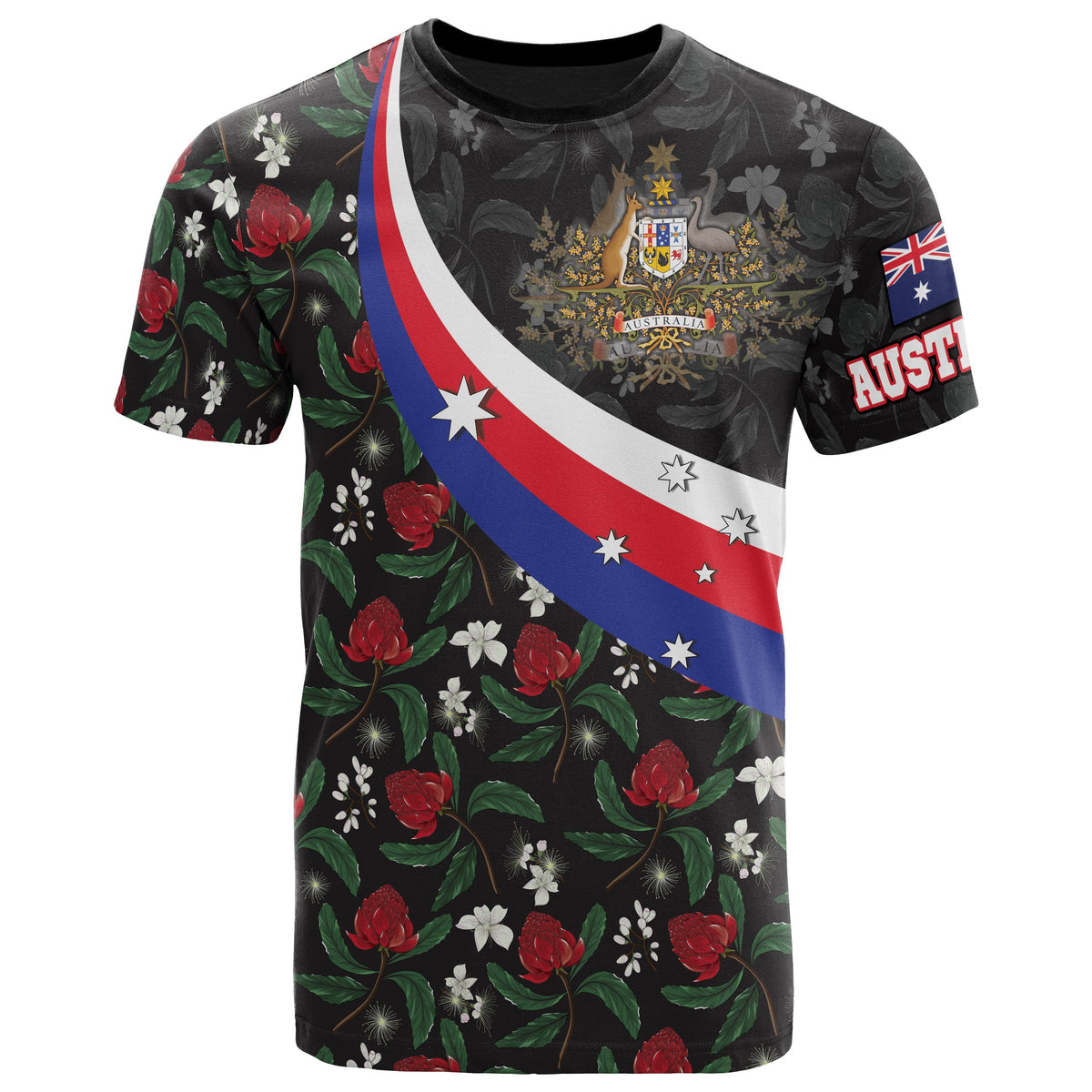 t-shirt-australia-coat-of-arms-with-waratah-patterns