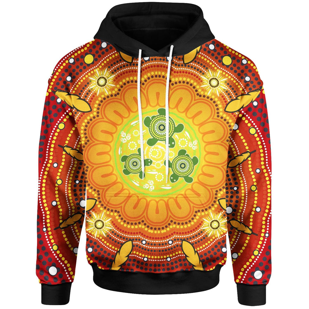 aboriginal-kid-hoodie-turtle-circle-dot-painting-art