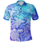 aboriginal-polo-shirt-sea-turtle-with-indigenous-patterns-blue