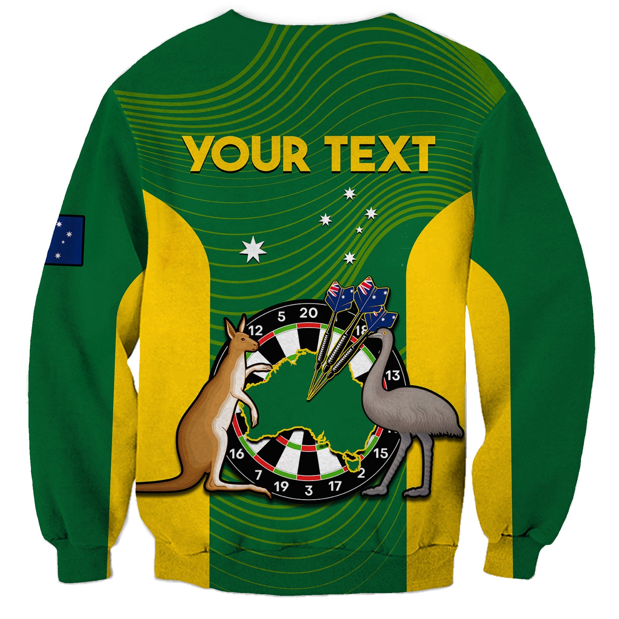 custom-personalised-australia-darts-national-color-mix-kangaroo-and-emu-sweatshirt