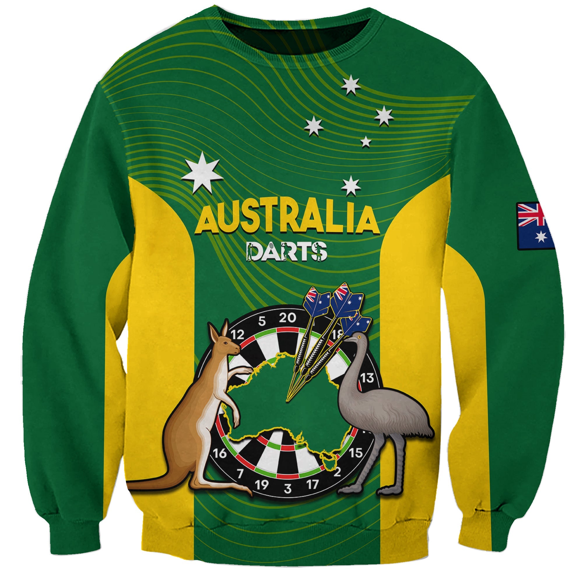 custom-personalised-australia-darts-national-color-mix-kangaroo-and-emu-sweatshirt