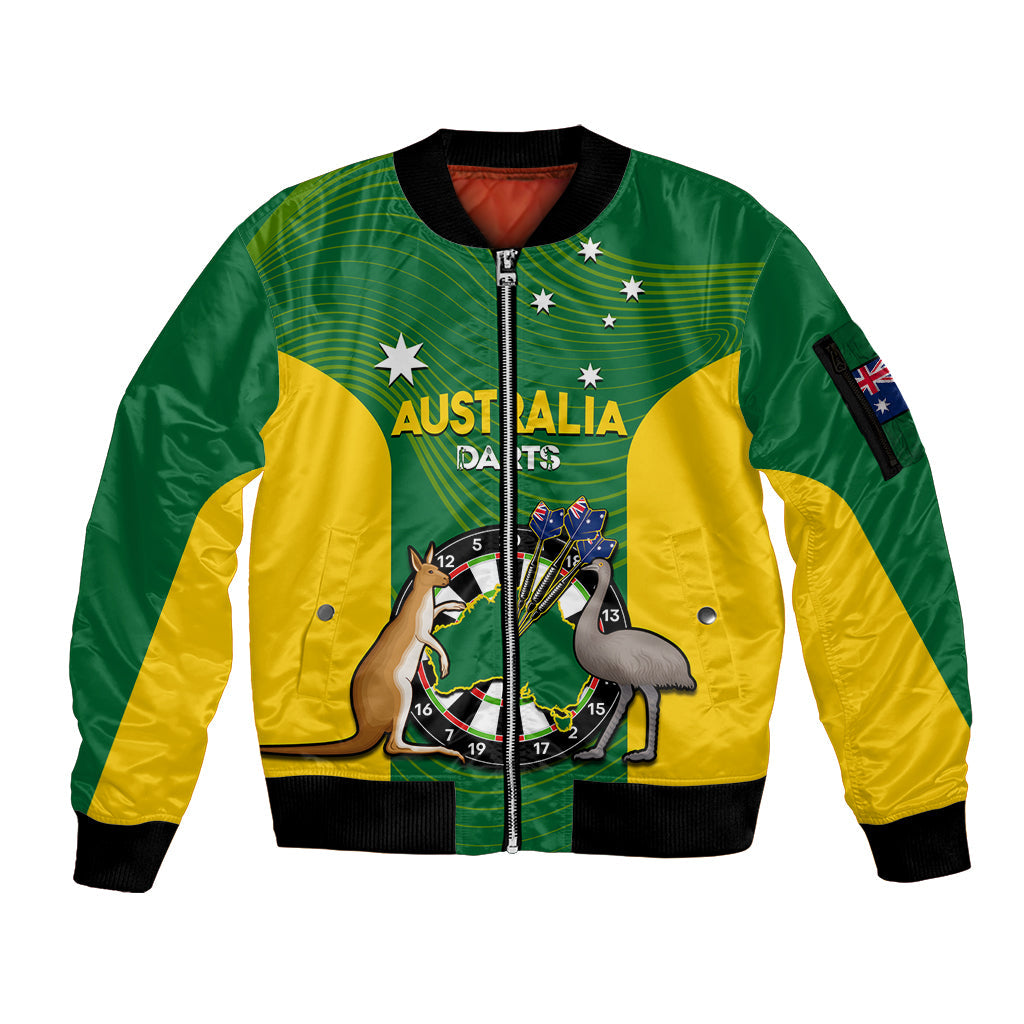 custom-personalised-australia-darts-national-color-mix-kangaroo-and-emu-sleeve-zip-bomber-jacket
