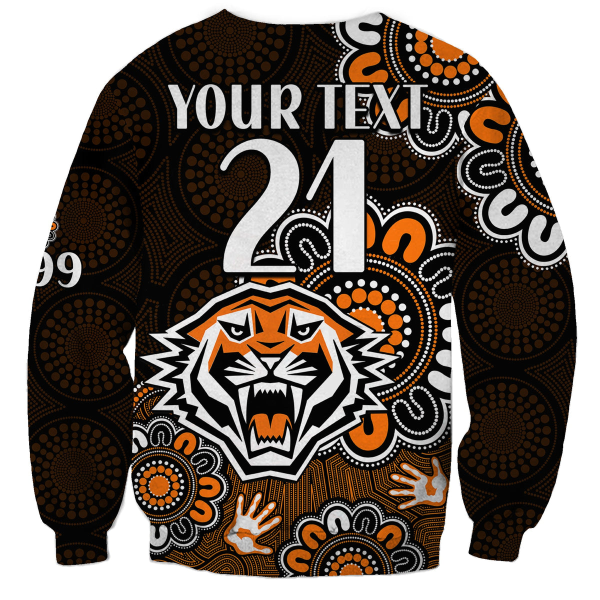 custom-personalised-nrl-wests-tigers-rugby-founded-1999-aboriginal-sweatshirt