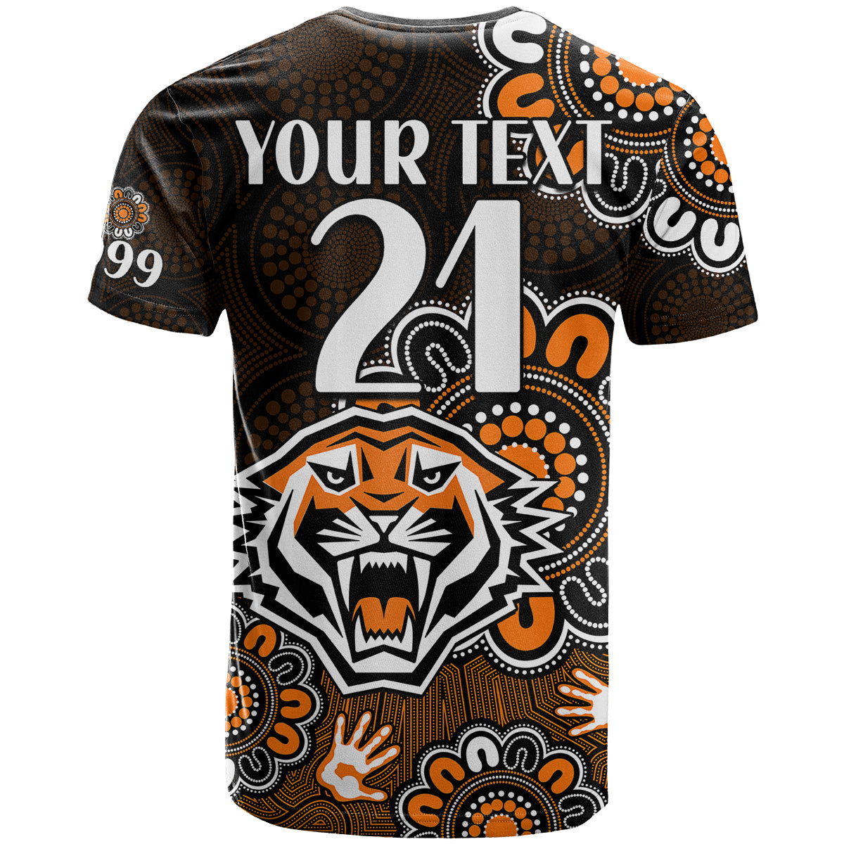 custom-personalised-nrl-wests-tigers-rugby-founded-1999-aboriginal-t-shirt