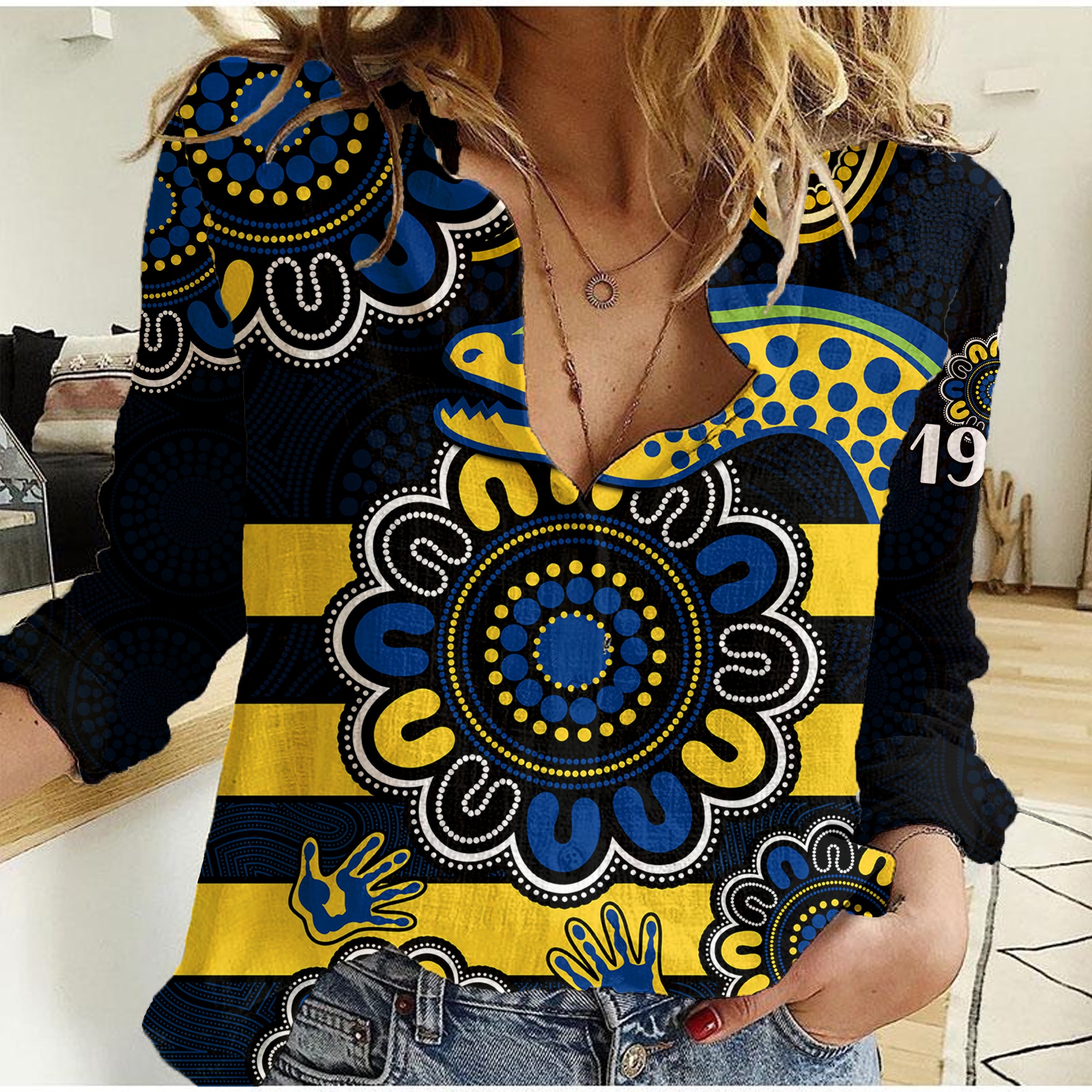 nrl-parramatta-eels-rugby-women-casual-shirt-eels-1947-aboriginal
