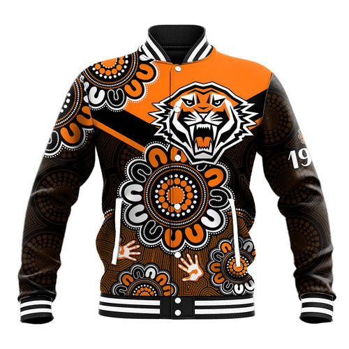 custom-personalised-nrl-wests-tigers-rugby-founded-1999-aboriginal-baseball-jacket