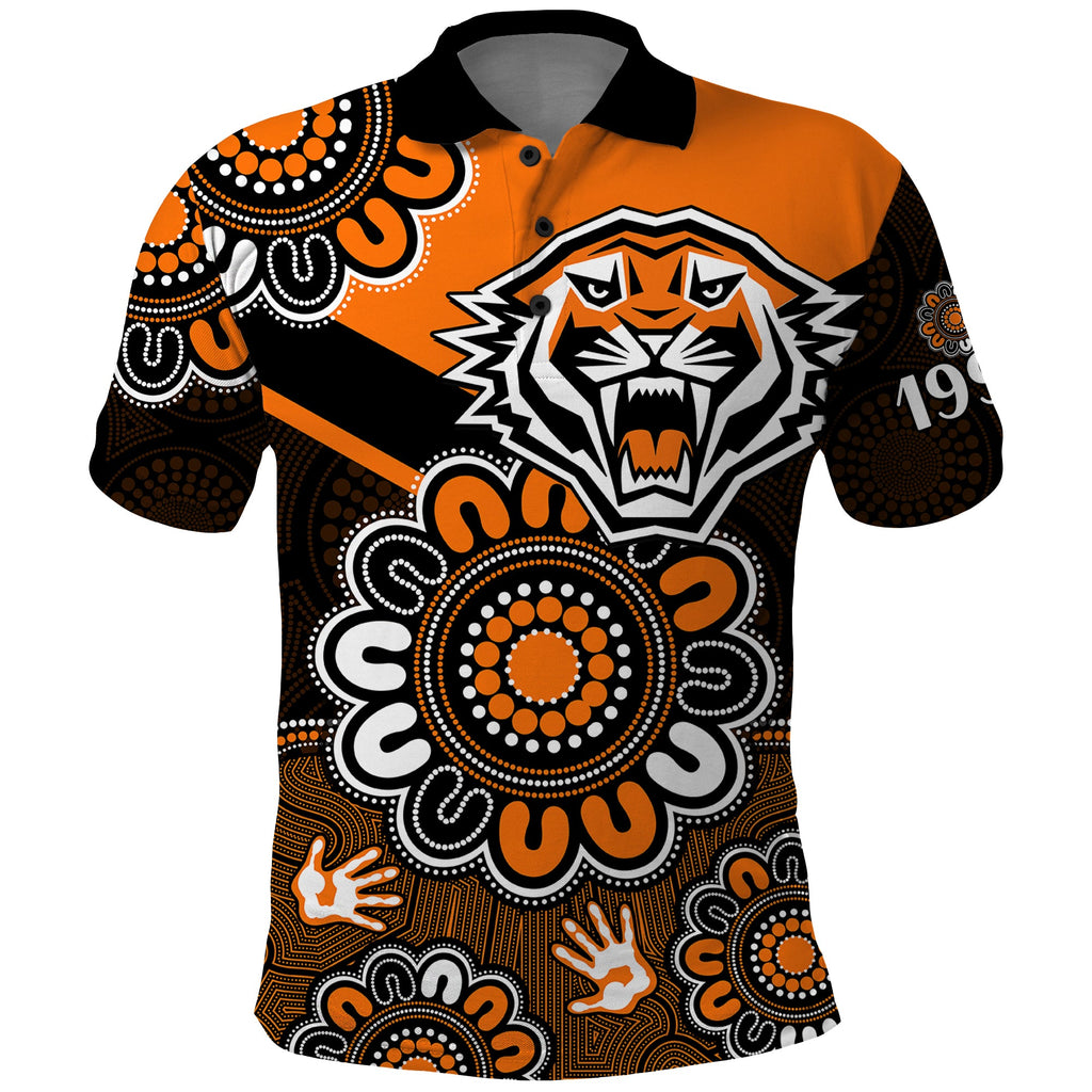 custom-personalised-nrl-wests-tigers-rugby-founded-1999-aboriginal-polo-shirt