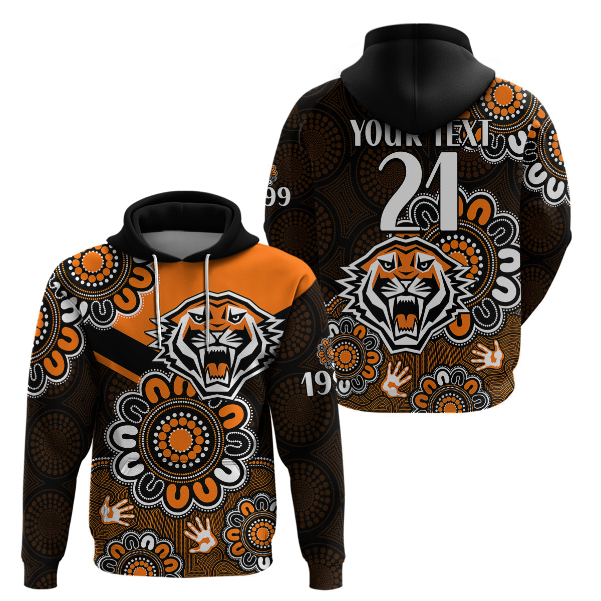 custom-personalised-nrl-wests-tigers-rugby-founded-1999-aboriginal-hoodie