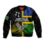 custom-personalised-australian-south-sea-islanders-flag-style-sleeve-zip-bomber-jacket