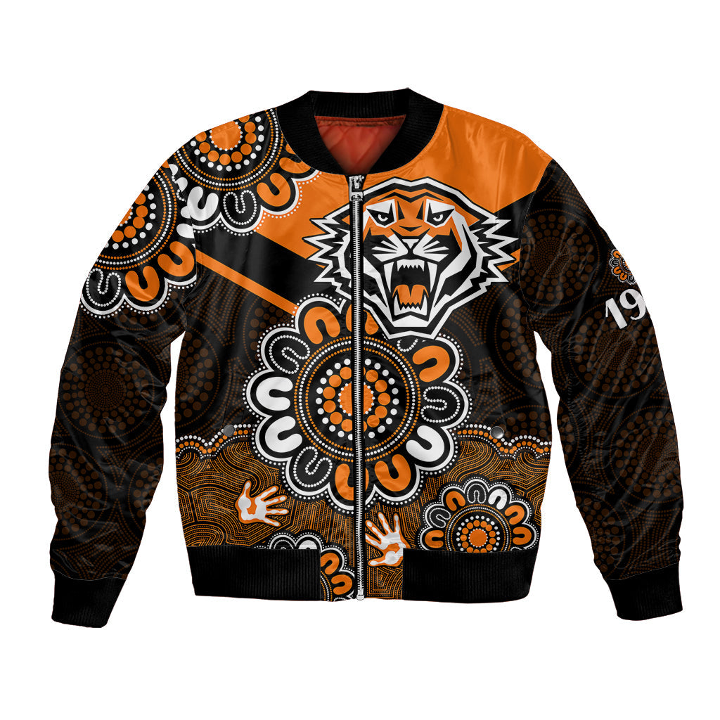 custom-personalised-nrl-wests-tigers-rugby-founded-1999-aboriginal-bomber-jacket