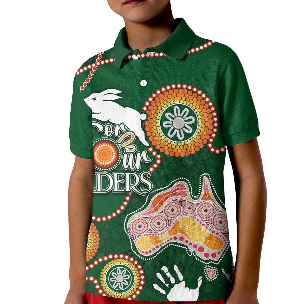 personalised-naidoc-week-2023-nrl-rabbitohs-for-our-elders-kid-polo-shirt