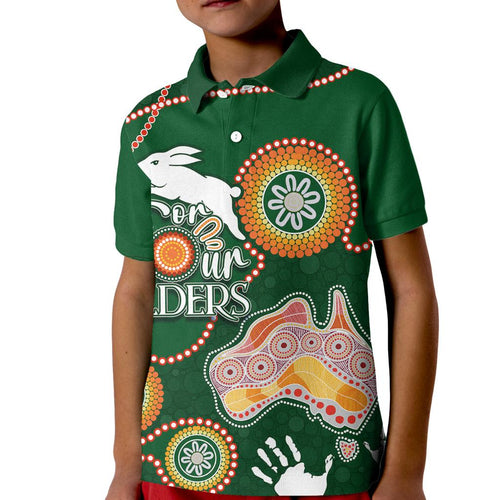 personalised-naidoc-week-2023-nrl-rabbitohs-for-our-elders-kid-polo-shirt