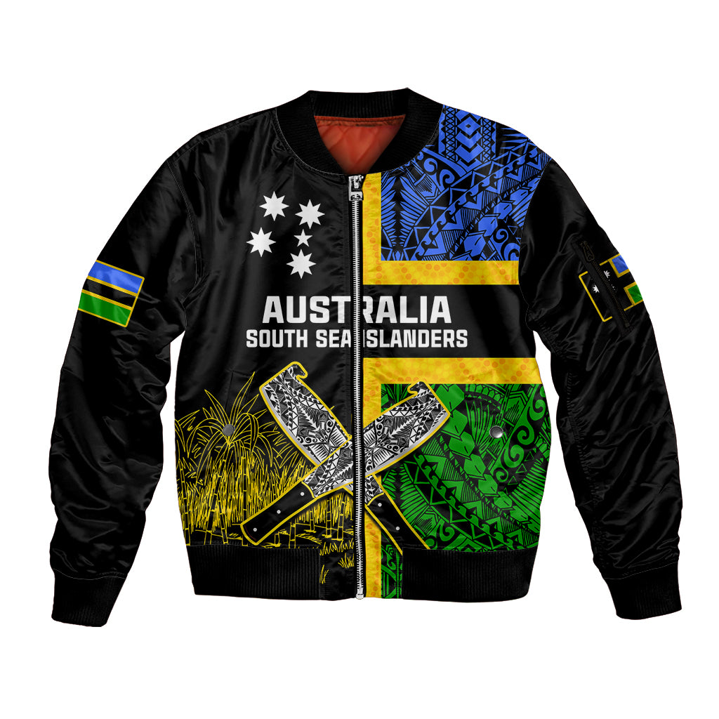 australian-south-sea-islanders-flag-style-sleeve-zip-bomber-jacket