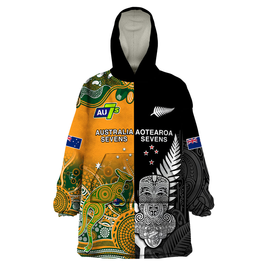 cusotm-personalised-aussie-and-aotearoa-rugby-7s-kangaroos-mix-tiki-fern-wearable-blanket-hoodie