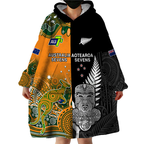 cusotm-personalised-aussie-and-aotearoa-rugby-7s-kangaroos-mix-tiki-fern-wearable-blanket-hoodie