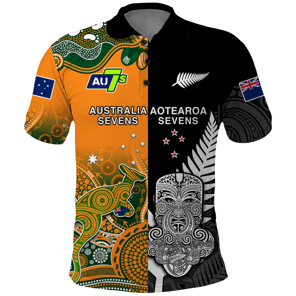 cusotm-personalised-aussie-and-aotearoa-rugby-7s-kangaroos-mix-tiki-fern-polo-shirt