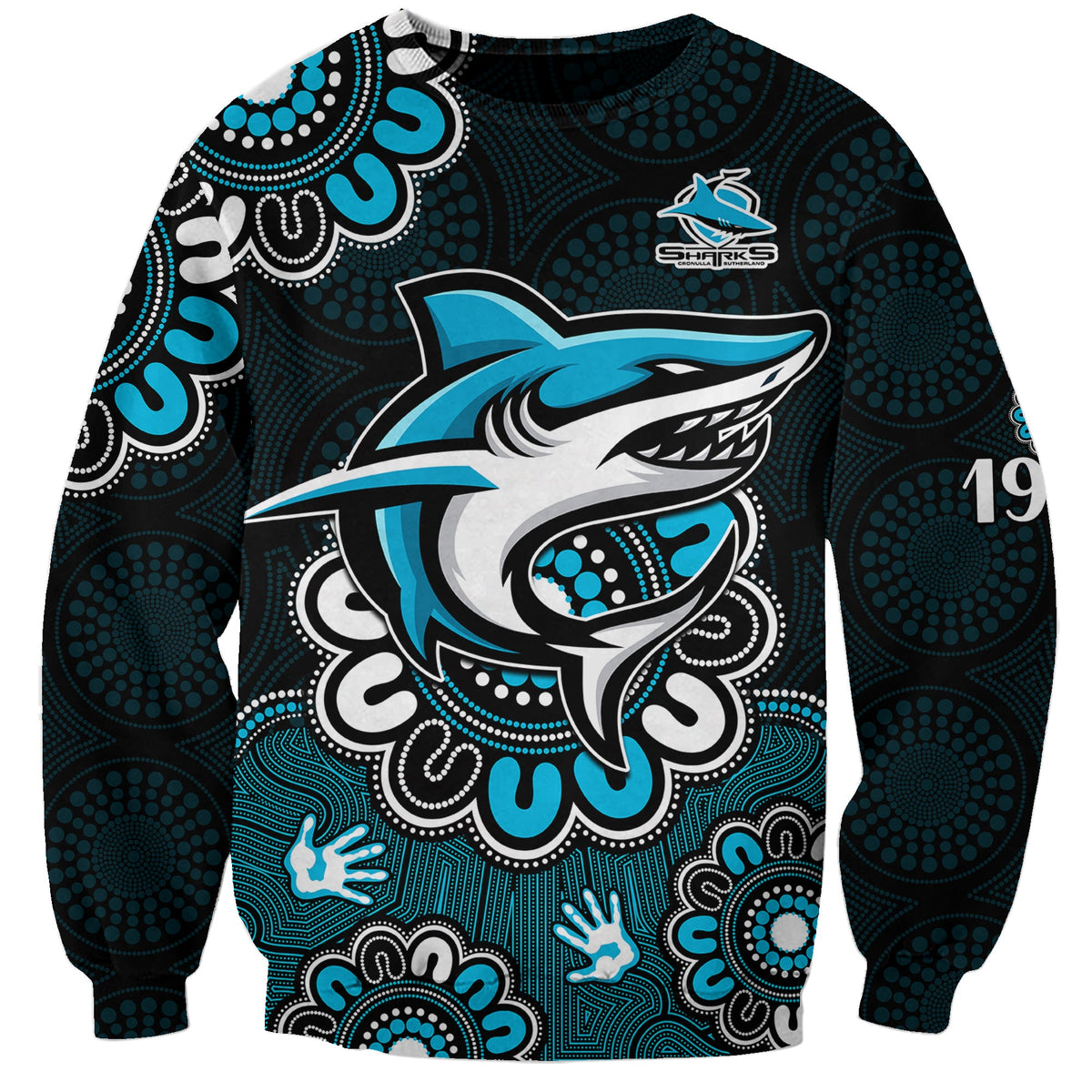 custom-personalised-nrl-cronulla-sutherland-sharks-rugby-sharkies-1963-aboriginal-sweatshirt