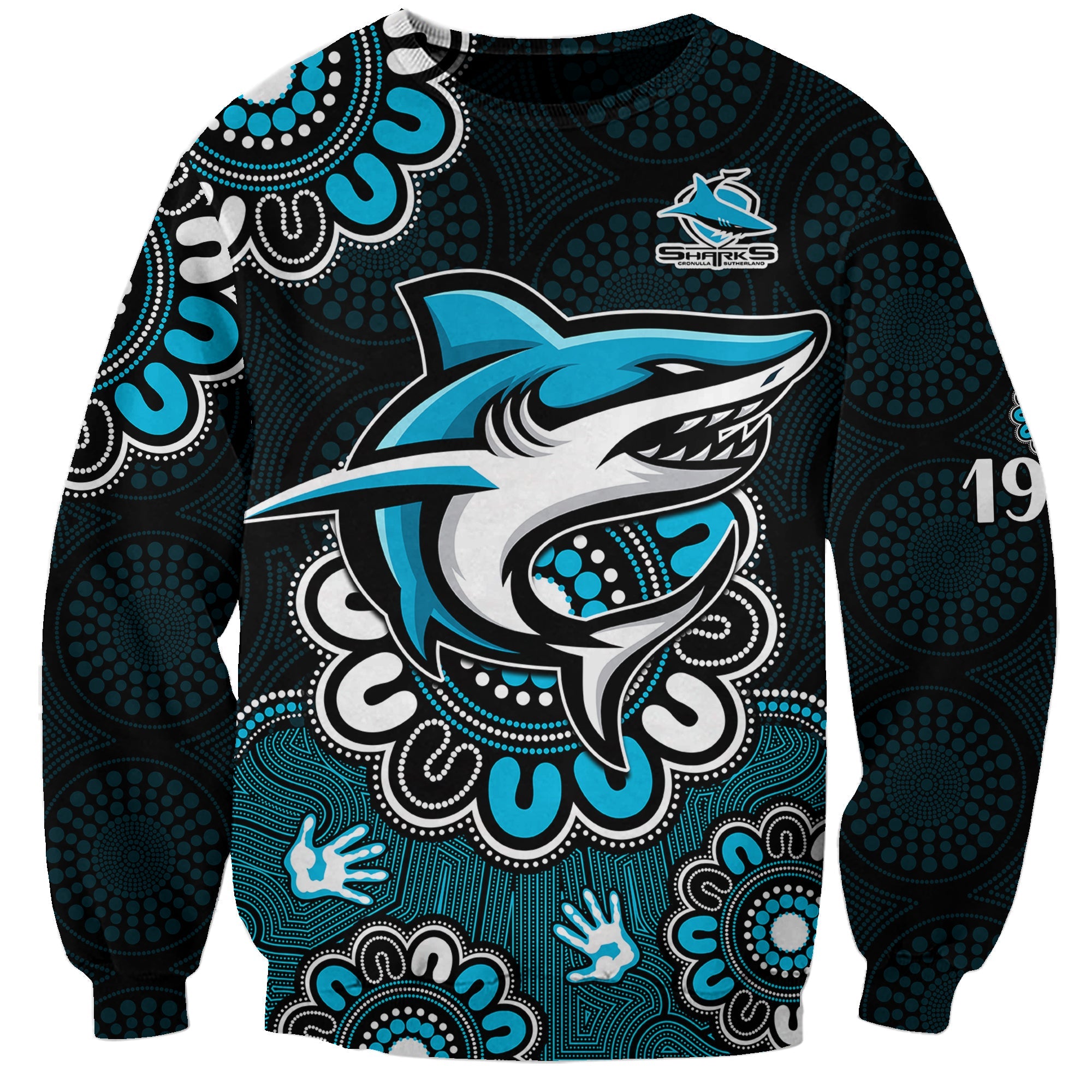 custom-personalised-nrl-cronulla-sutherland-sharks-rugby-sharkies-1963-aboriginal-sweatshirt