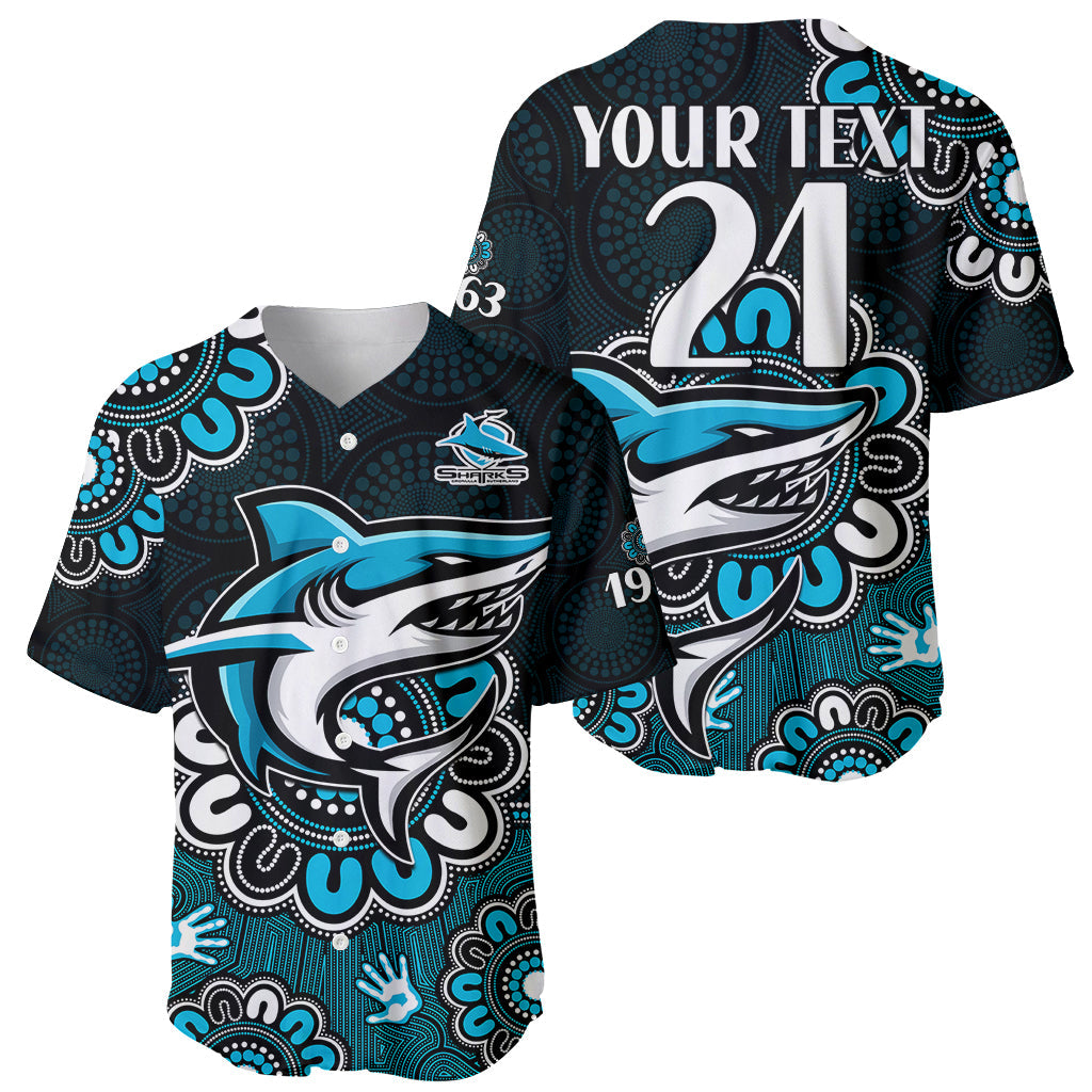 custom-personalised-nrl-cronulla-sutherland-sharks-rugby-sharkies-1963-aboriginal-baseball-jersey
