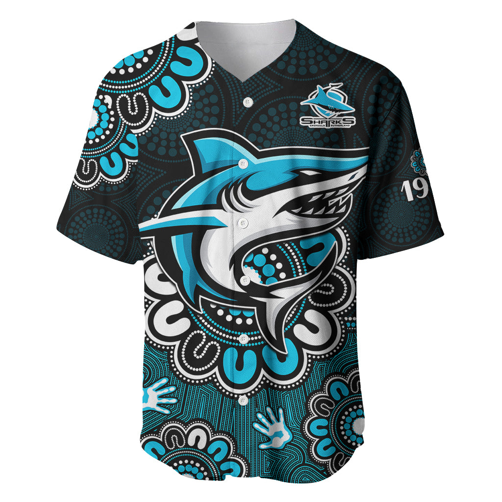 custom-personalised-nrl-cronulla-sutherland-sharks-rugby-sharkies-1963-aboriginal-baseball-jersey