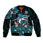 custom-personalised-nrl-cronulla-sutherland-sharks-rugby-sharkies-1963-aboriginal-sleeve-zip-bomber-jacket