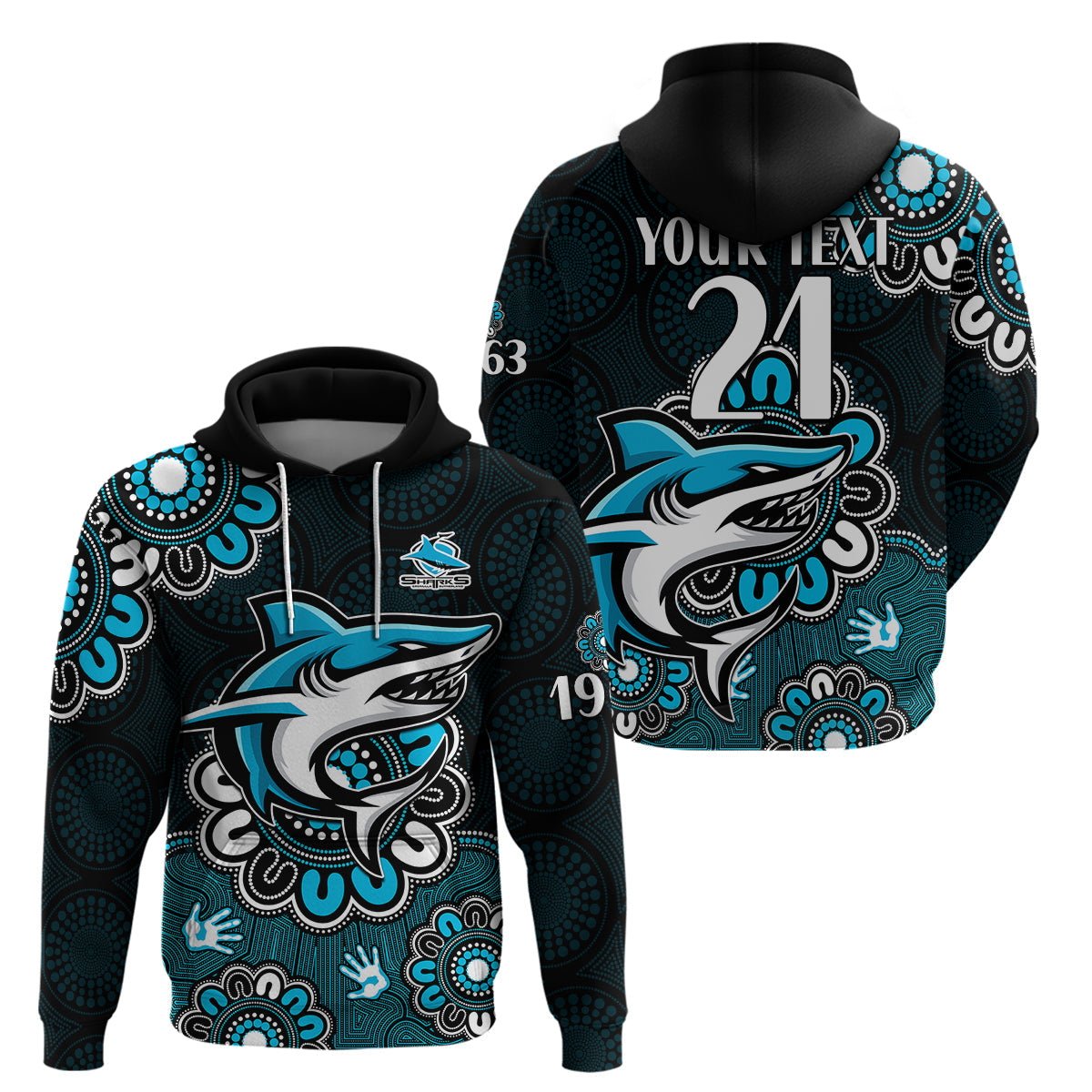custom-personalised-nrl-cronulla-sutherland-sharks-rugby-sharkies-1963-aboriginal-hoodie