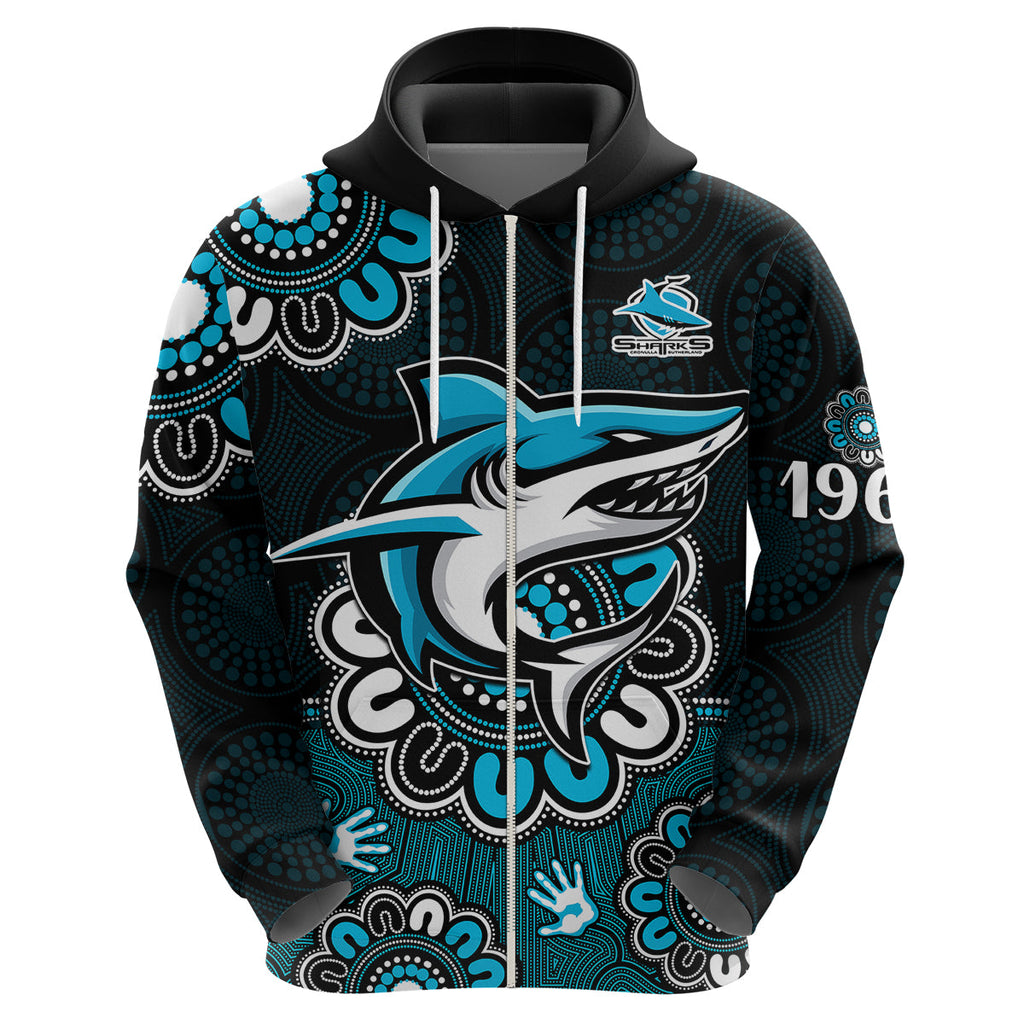 custom-personalised-nrl-cronulla-sutherland-sharks-rugby-sharkies-1963-aboriginal-hoodie