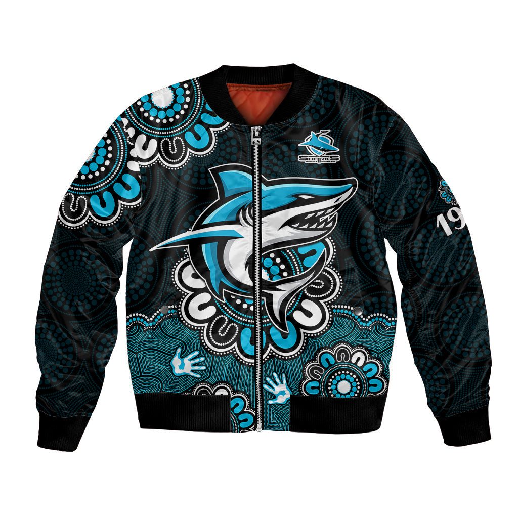 custom-personalised-nrl-cronulla-sutherland-sharks-rugby-sharkies-1963-aboriginal-bomber-jacket