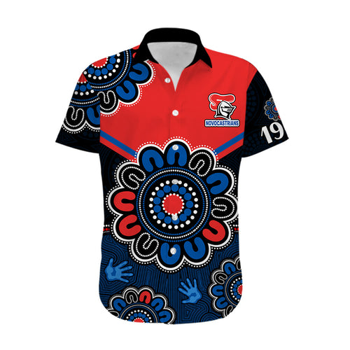 custom-personalised-nrl-newcastle-knights-rugby-novocastrians-1987-aboriginal-hawaiian-shirt