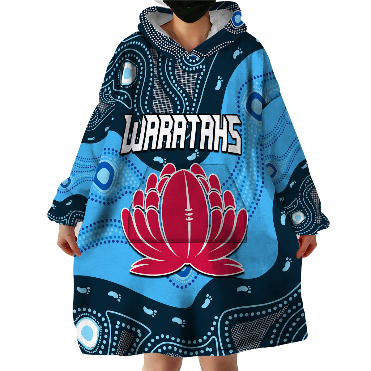 custom-personalised-waratahs-rugby-wearable-blanket-hoodie-nsw-indigenous