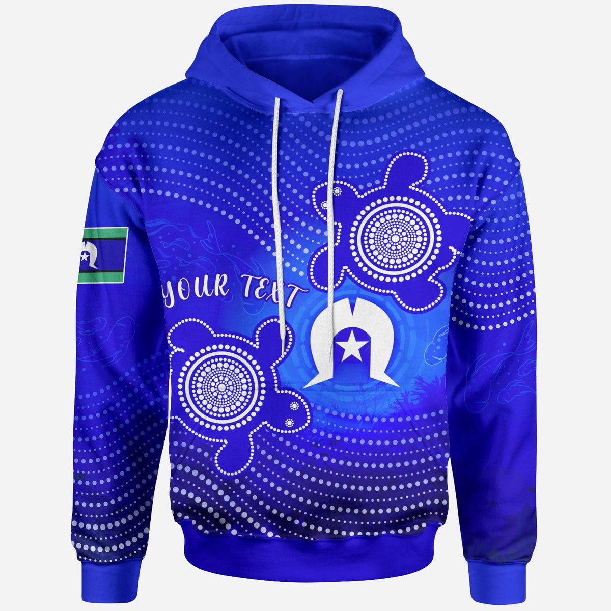 [Custom] Torres Strait Islanders Hoodie - Torres Symbol With  Turtle