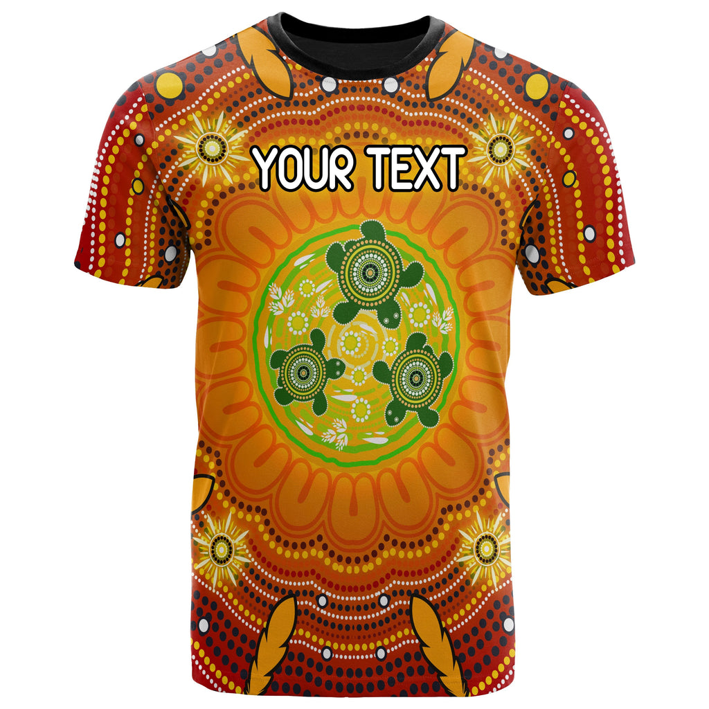 custom-text-aboriginal-kid-t-shirt-turtle-circle-dot-painting-art