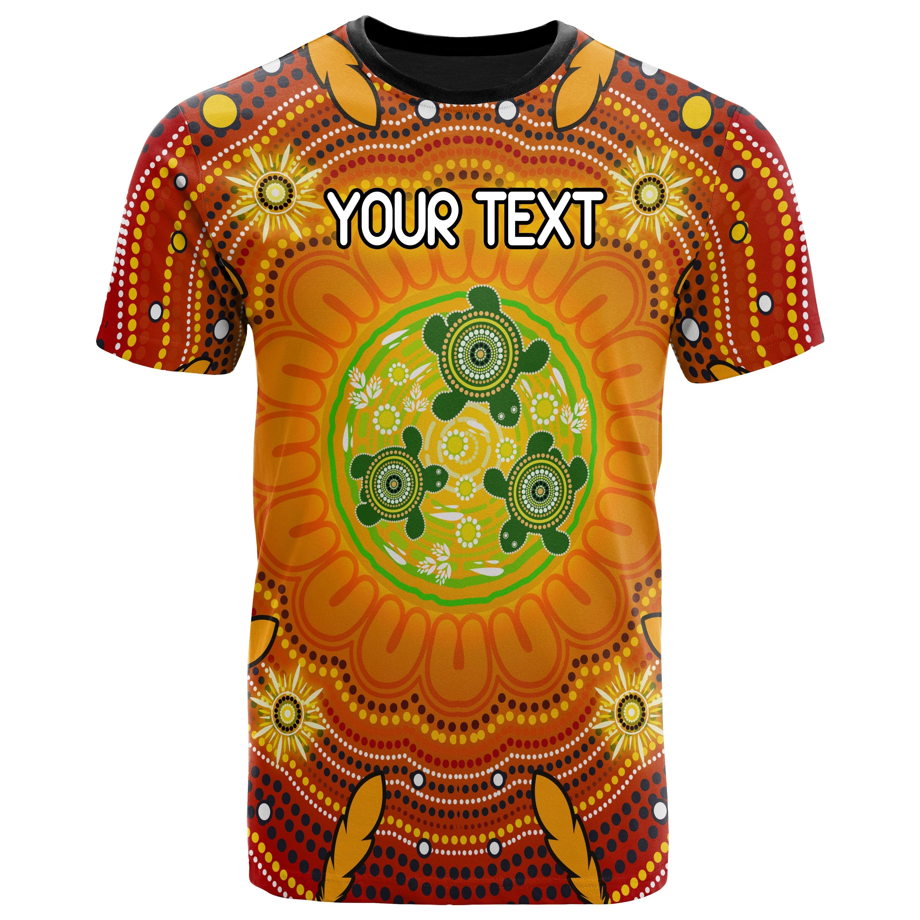 custom-text-aboriginal-kid-t-shirt-turtle-circle-dot-painting-art