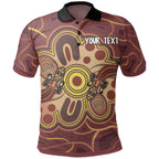 custom-aboriginal-polo-shirts-indigenous-lizard-dot-painting-art